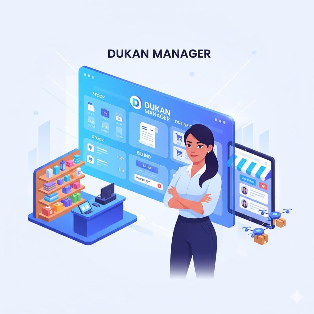 Dukan Manager - Retail POS and Ecommerce Mobile App Dashboard Preview